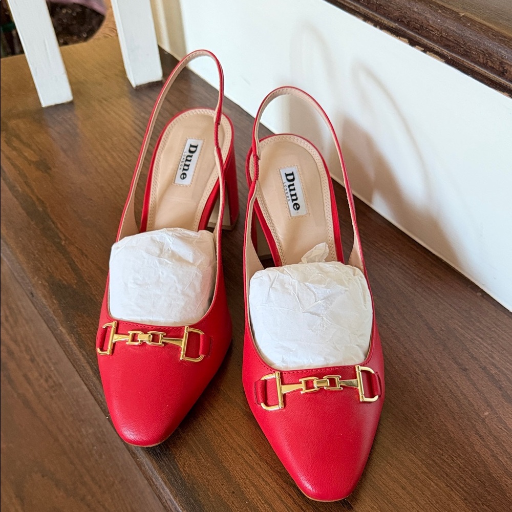Dune London Red Slingback Heels